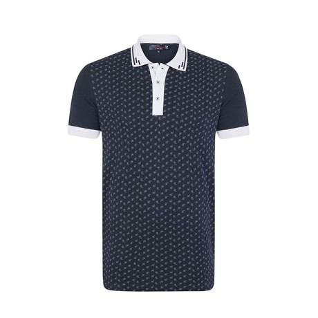 Polo Shirt Short Sleeve // Navy + White Collar (S)