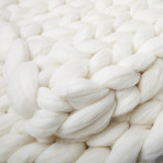 Chunky Knit Lap Throw (Cream)