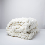 Chunky Knit Lap Throw (Cream)