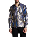 Timothy Slim-Fit Printed Dress Shirt // Royal (XL)
