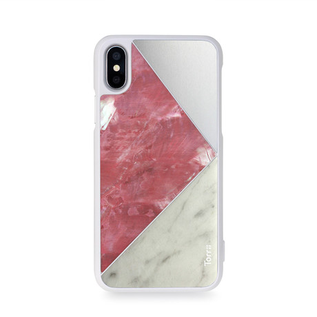 Puzzle // Silver + Pink + White // iPhone X