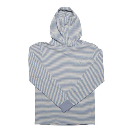 Finnegan L/S Hooded Knit // Blue + White Stripe (S)
