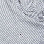 Finnegan L/S Hooded Knit // Blue + White Stripe (L)