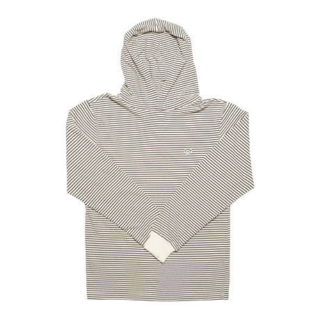 Finnegan L/S Hooded Knit // White + Black Stripe (S)