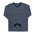 Ensign L/S Striped Knit // Blue + White Stripe (L)