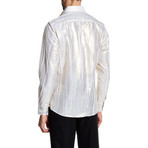 Timothy Slim-Fit Printed Dress Shirt // White (L)
