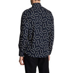 George Slim-Fit Printed Dress Shirt // Navy (XL)