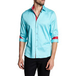 Max Slim-Fit Solid Dress Shirt // Turquoise (M)