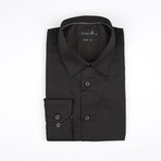 Contrast Stitch Button-Up Shirt // Black + Gray (XL)