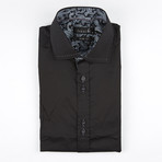 Retro Paisley Cuff Button-Up Shirt // Black (M)