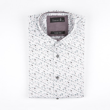 Marble Dot Print Button-Up Shirt // White (S)