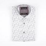 Marble Dot Print Button-Up Shirt // White (M)