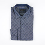 Checkered Dress Shirt // Blue (2XL)