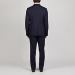 Pin Stripe Monaco Suit // Navy + Light Blue (Euro: 54)