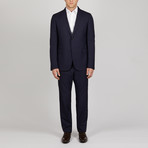 Pin Stripe Monaco Suit // Navy + Light Blue (Euro: 54)