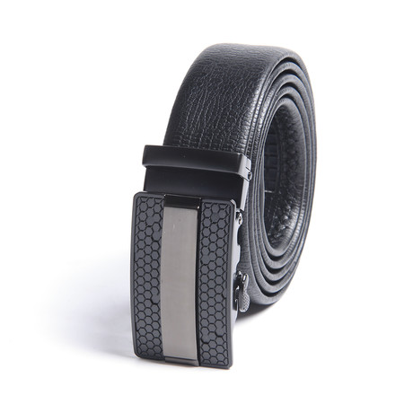 Stephan Automatic Adjustable Belt // Black + Gunmetal