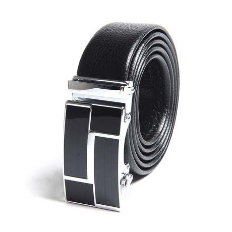 Christoff Automatic Adjustable Belt // Black + Silver
