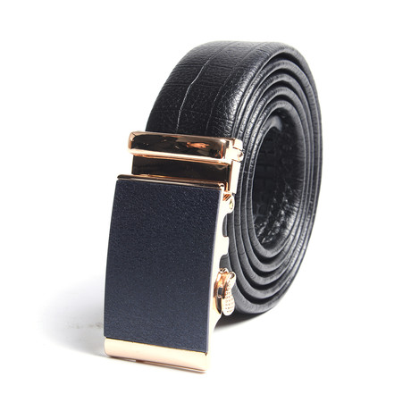Luciano Automatic Adjustable Belt // Black + Gold
