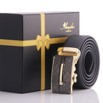 Vincent Automatic Adjustable Belt // Black + Gold