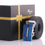 Xavier Automatic Adjustable Belt // Black + Blue
