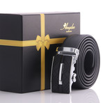 Victor Automatic Adjustable Belt // Black + Silver