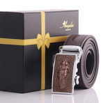 Vincenzo Automatic Adjustable Belt // Brown + Brown