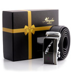 Sergey Automatic Adjustable Belt // Black + Silver Jaguar