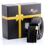 Nathaniel Automatic Adjustable Belt // Black + Gold