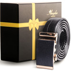 Luciano Automatic Adjustable Belt // Black + Gold