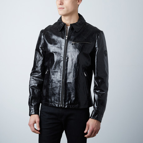 Cheltenham // Slim Fit Leather Jacket // Black (L)
