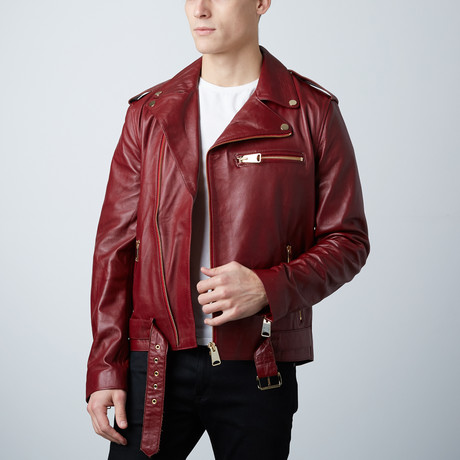 Cheltenham // Perfecto Leather Jacket // Burgundy (S)