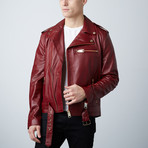 Cheltenham // Perfecto Leather Jacket // Burgundy (M)