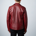Cheltenham // Perfecto Leather Jacket // Burgundy (2XL)