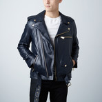 Cheltenham // Perfecto Leather Jacket // Navy (XL)