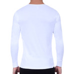 Essential Long Sleeve Henley // White (L)