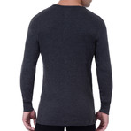 Essential Long Sleeve Henley // Charcoal Heather (S)