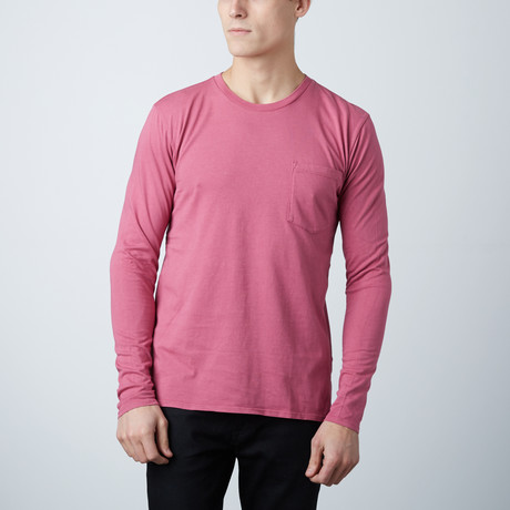 Beefy Long Sleeve Pocket Tee // Tidepool + Cranberry // Pack of 2 (S)