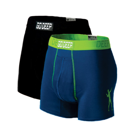 Double Pack set of Dual-Climate™ Underwear // Mixed Blue + Neon + Black (Small)