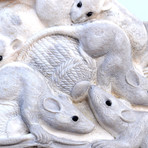 Moose Antler Carving Of Mice