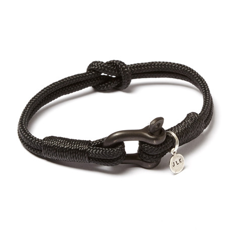 Blackened Stainless Steel D-Shackle Cuff // Black