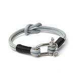 Stainless Steel D-Shackle Cuff // Grey + Black