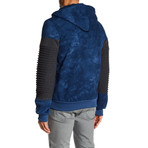 Fleece Tie-Dye Jacket // Navy (XL)