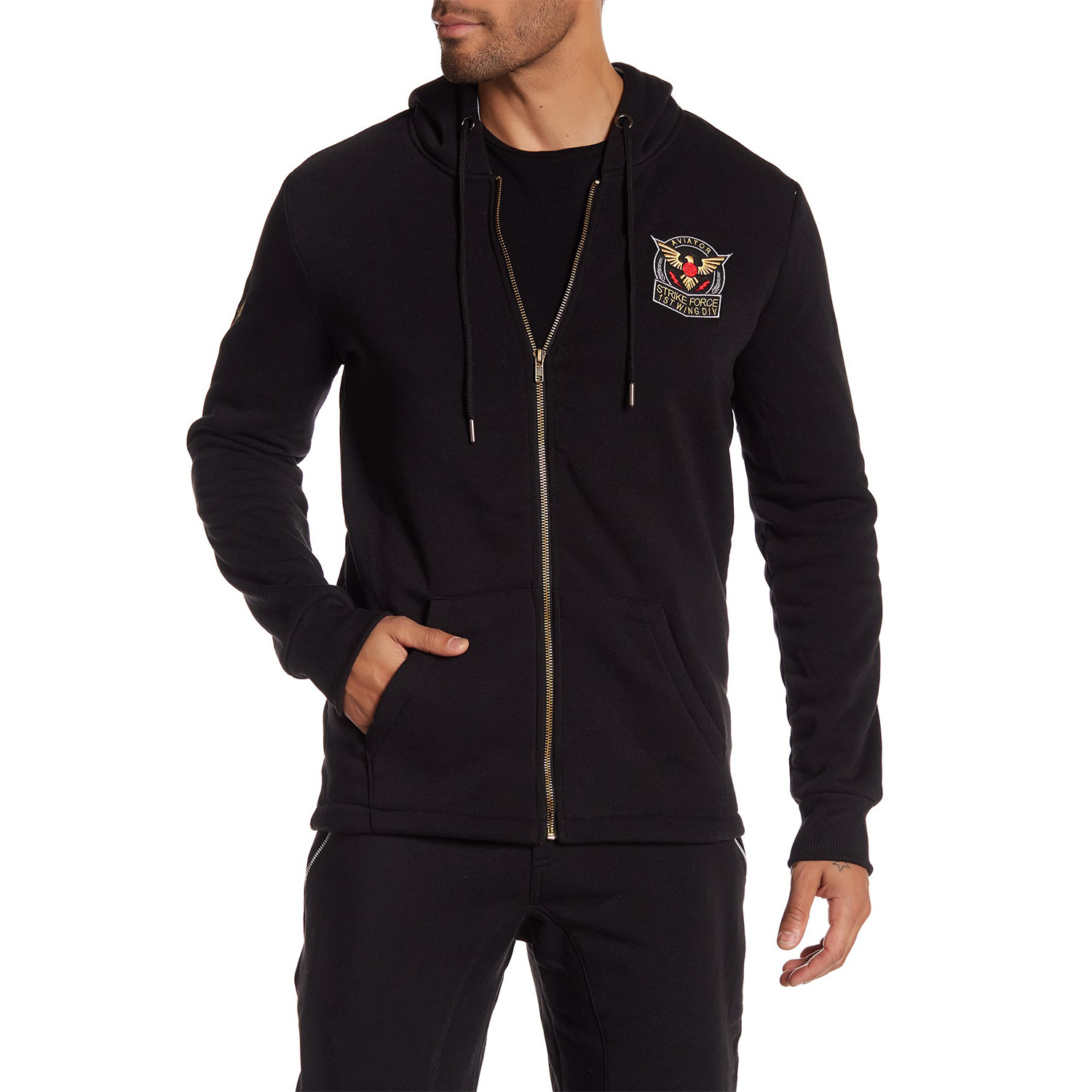Badge Zip-Up Hoodie // Black (M) - Quick Ship: Apparel - Touch of Modern
