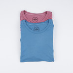 Beefy Pocket Tee // Federal + Cranberry // Pack of 2 (L)