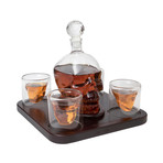 Skull Decanter + Shot Glasses