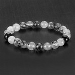 Quartz Beaded Bracelet // White + Black