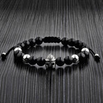 Onyx + Silver Gladiator Adjustable Bracelet // Black + Silver