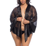 Roxanne Handkerchief Robe // Black // Plus