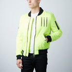 Spleen Nylon Flight Jacket // Neon Yellow (XL)