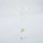 Small Handcrafted Glass Rose + Mini Bottle